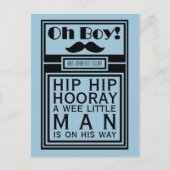 オーボーイ黒口ひげ新生児少年アナウンス 案内ポストカード (正面)