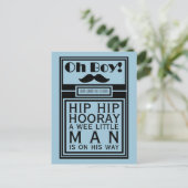 オーボーイ黒口ひげ新生児少年アナウンス 案内ポストカード (スタンド正面)