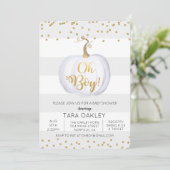 オーボーイ パンプキン ギター ベイビーシャワー インビテーション (スタンド正面)