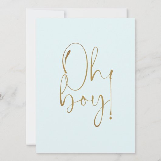 オーボーイ |水のエレガント色がシンプルなベビーシャワー   招待状 (裏面)