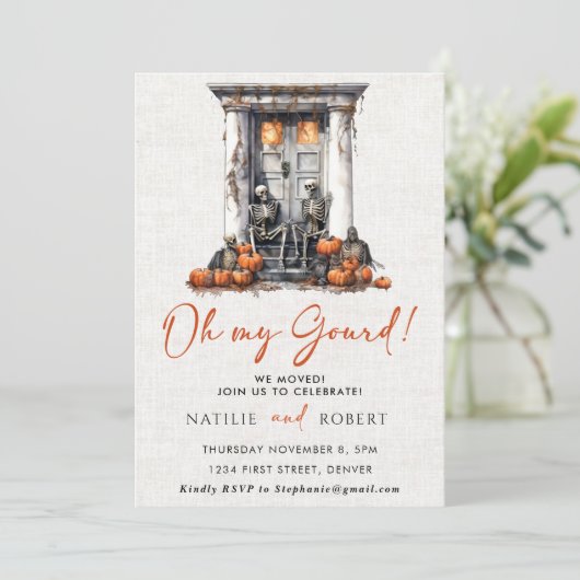 オーマイグルドカボプキンスケルトン引っ越し祝いパーティーパーティー 招待状 (スタンド正面)