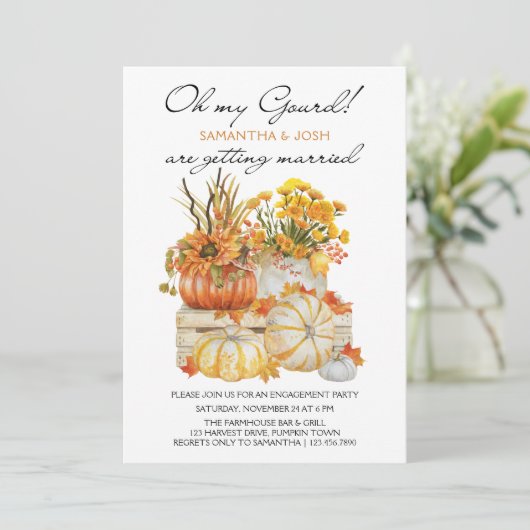 オーマイグルドカボンプキンサンクスギビング婚約パーティ 招待状 (スタンド正面)