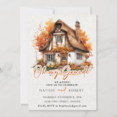 オーマイグールド秋カボチャ引っ越し祝いパーティーパーティー 招待状 (正面)