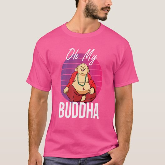 オーマイブッダめい想仏教レトロ Tシャツ (正面)