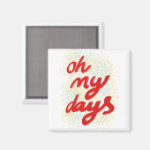 オーマイ日レッドタイポグラフィ マグネット (正面/裏面)