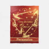 オーマゴールデンクリスマス文字 フリースブランケット (正面)