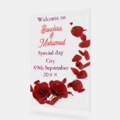 オーマンティッ結婚クレッドローズのウェルカムサインカスタム – ナム アクリルサイン (傾斜)