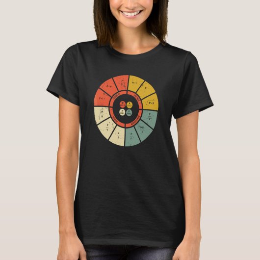 オームの法則図 電気 電子エンジニア V Tシャツ (正面)