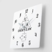 オームの法則 スクエア壁時計 (傾斜)