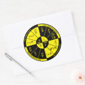 オームの法則 – 黒と黄 ラウンドシール (封筒)