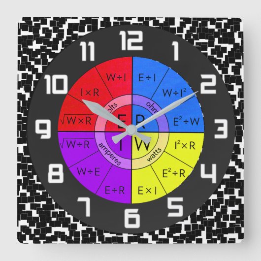 オームの法律 スクエア壁時計 (正面)