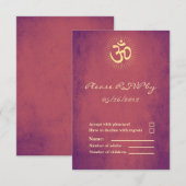 オームシンボル RSVP カード ヒンズー教の結婚式 (正面/裏面)