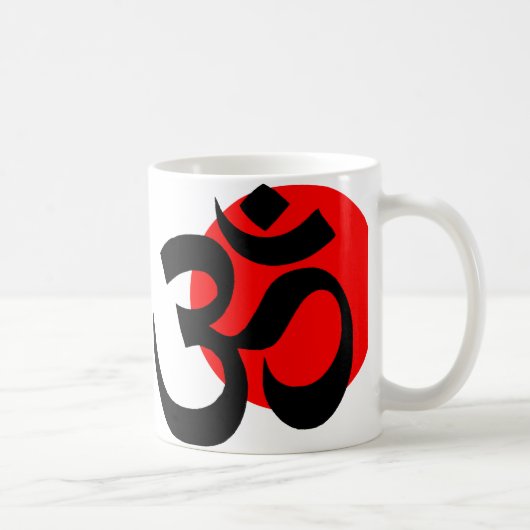 オーム白の背景 コーヒーマグカップ (右)