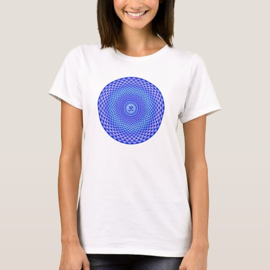 オーム蓮華の瞑想ホイール Tシャツ (正面)
