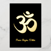 オーム | 内に平和が訪れる | 呼吸瞑想 箔シーズンカード (正面)