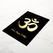 オーム | 内に平和が訪れる | 呼吸瞑想 箔シーズンカード (回転した状態)