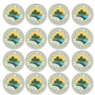 オーモンド風光明媚なループのステッカーシート – 16のセット シール