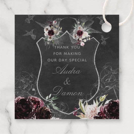 オーラオブナイト結婚式の引き出物ギフトスクエアラベル フェイバータグ (裏面)