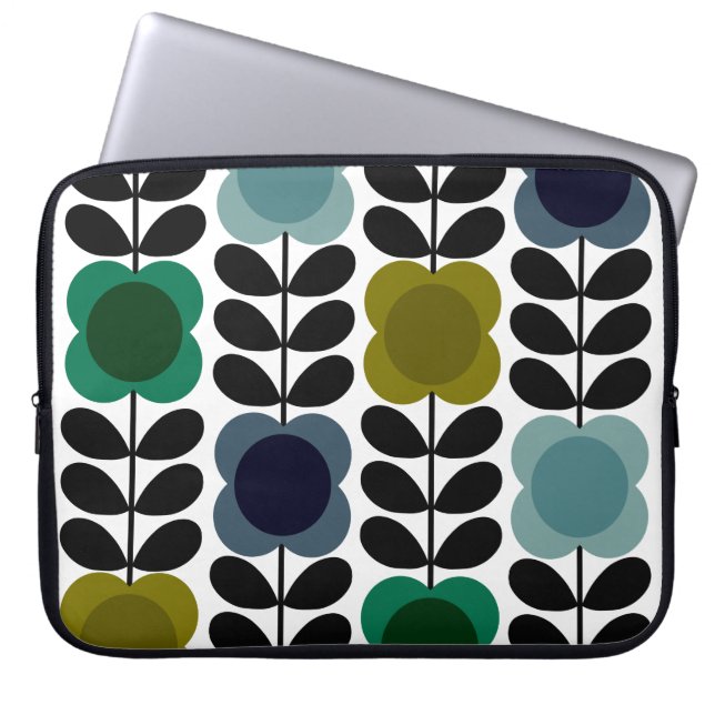 オーラキエリスポット花茎、ブルーグリーン ラップトップスリーブ (正面)