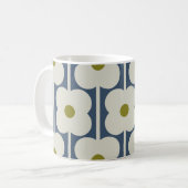 オーラキエリーアバカス花まつ毛の白、青 コーヒーマグカップ (正面左)