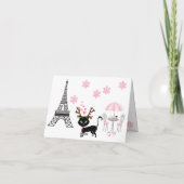 オーラキュートキャットパリエッフェルタワークリスマス シーズンカード (裏面)