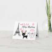 オーラキュートキャットパリエッフェルタワークリスマス シーズンカード (正面)