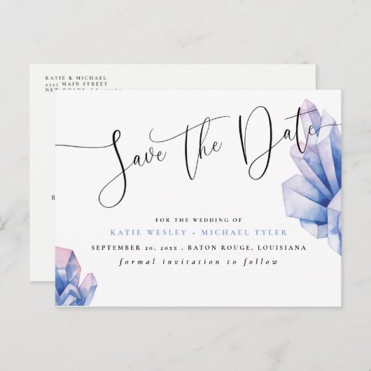 オーラクリスタルアメジスト保存日付 案内ポストカード (正面/裏面)