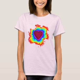 オーラサイケデリックデュアルハート Tシャツ