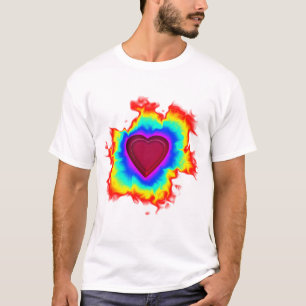 オーラサイケデリックデュアルハート Tシャツ
