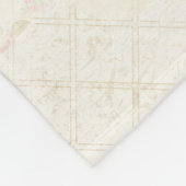 オーラパリエッフェルタワーオンヴィンテージパターン フリースブランケット (角)