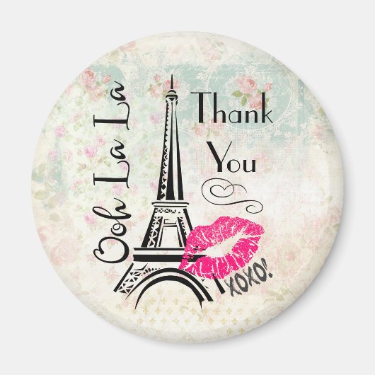 オーラパリエッフェルタワーサンキュー マグネット (正面)