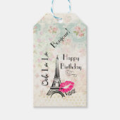 オーラパリエッフェルタワーハッピーバースデー ギフトタグ (正面)