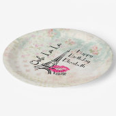 オーラパリエッフェルタワーハッピーバースデー ペーパープレート (アングル)