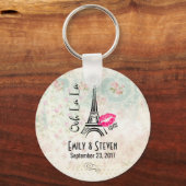 オーラパリエッフェルタワーヴィンテージウェディング キーホルダー (正面)