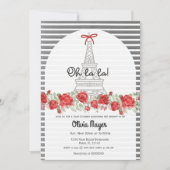 オーラパリフランスのバラエレガントベビーシャワー 招待状 (正面)