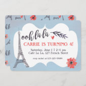 オーラパリ誕生日招待状 招待状 (正面/裏面)