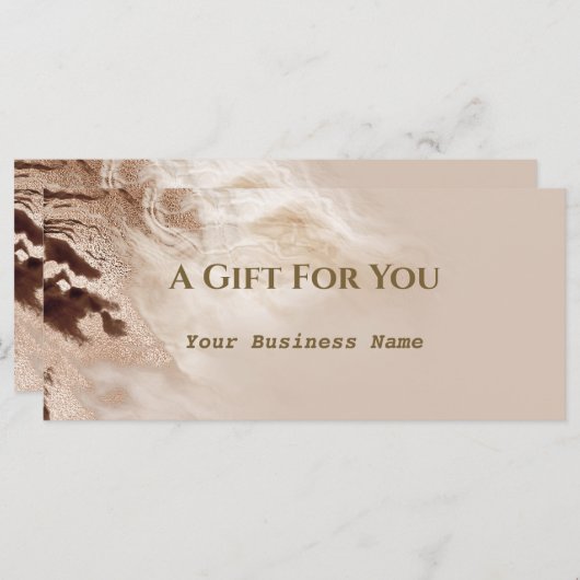 オーラムテクスチャ金ゴールド大理石ギフト証明書 (正面/裏面)