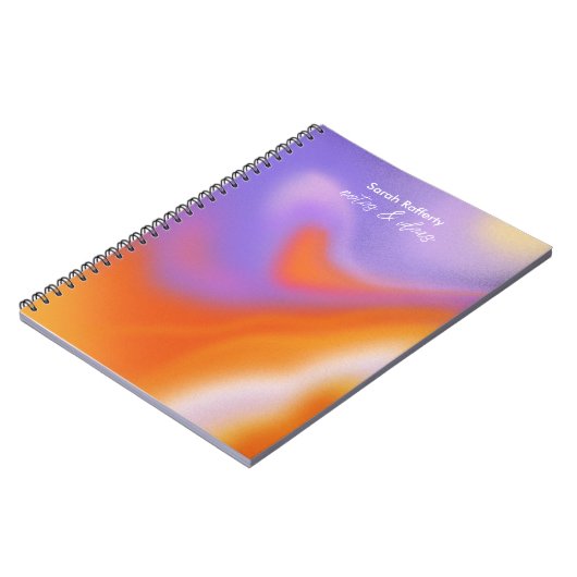 オーラモダンカラフルタイポグラフィグラデーションノート ノートブック (左側)