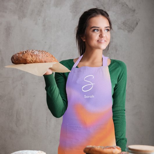 オーラモダンカラフル勾配タイポグラフィ エプロン