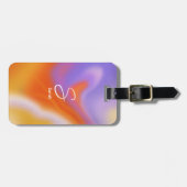 オーラモダンカラフル勾配タイポグラフィ ラゲッジタグ (正面横)
