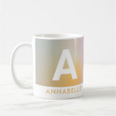 オーラモダンピンクイエローカラフルタイポグラフィ コーヒーマグカップ (左)