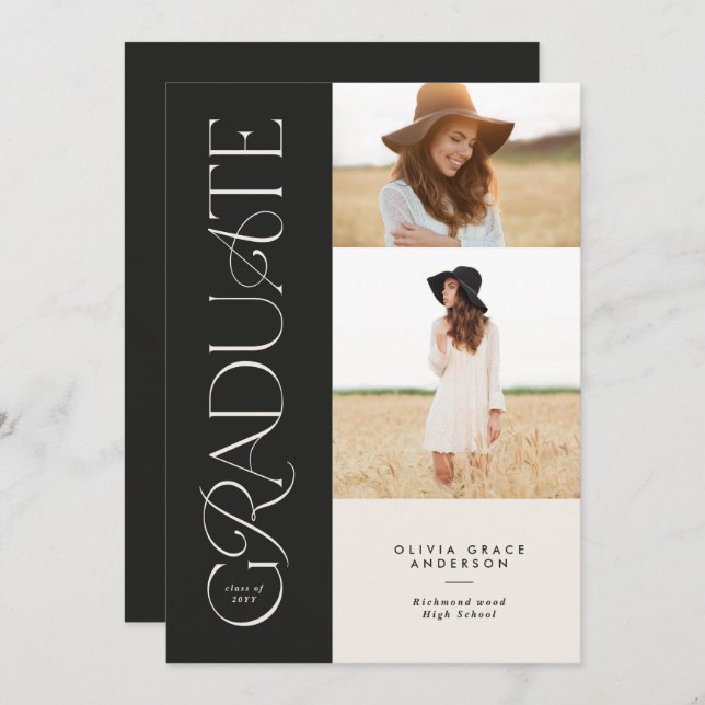 オーラモダンピンクカラフルタイポグラフィ数々の写真 (正面/裏面)