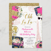 オーララガールパリ誕生日招待状 招待状 (正面/裏面)