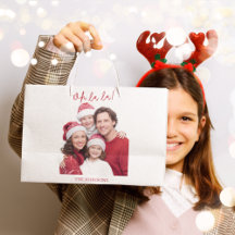 オーララクリスマスのオーダーメイドギフトバッグに家族の写真を