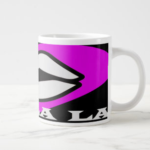 オーララデザインピンクとブラック美しいテーマコーヒー ジャンボコーヒーマグカップ