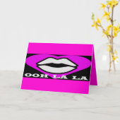 オーララデザインピンクとブラック美しいテーマ フランスの カード (黄色い花)