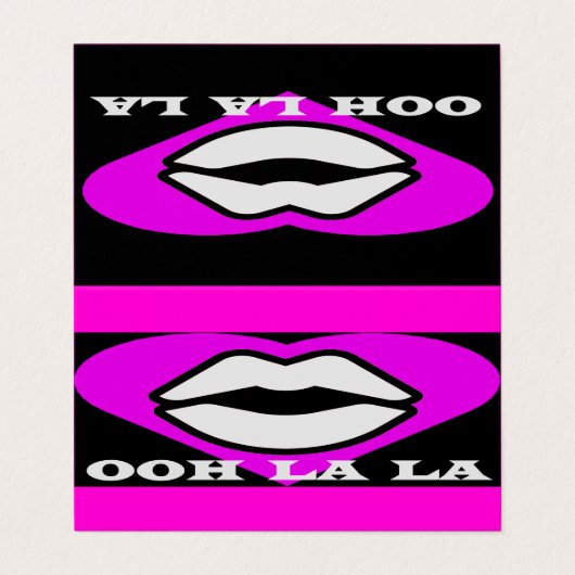 オーララデザインピンクとブラック美しいテーマ フランスの 名刺 (外部フラット)