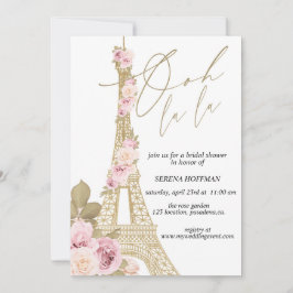 オーララパリテーマブライダルシャワーエッフェルタワー 招待状