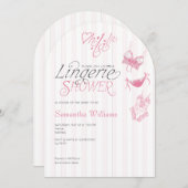 オーララピンクレ名門私立校風のスランジェリーブライダルシャワー 招待状 (正面/裏面)