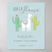 オーララマベビーシャワーかわいい男の赤ちゃんブルー ポスター (正面)